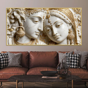 Graceful Radha Krishna 3D Canvas Wall Painting