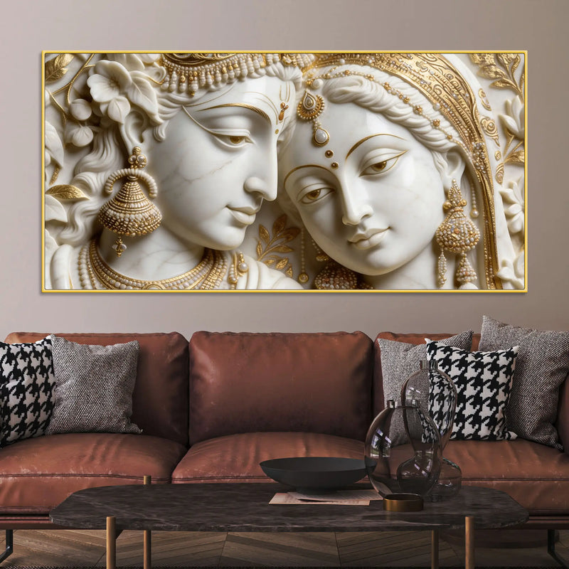 Graceful Radha Krishna 3D Canvas Wall Painting