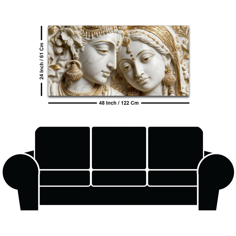 Graceful Radha Krishna 3D Canvas Wall Painting