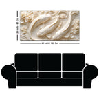 Graceful White Koi Fish Trio Floating Through Blooming Peonies 3D Canvas Wall Painting