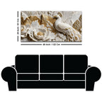 Graceful White Peacock Among Blooming Flowers 3D Canvas Wall Painting
