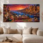 Grand Kashi Ghats Classical Concert Painting for Hall Decor