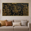 Grand Maharaja Wedding Procession Metallic Look 3D Canvas Wall Painting