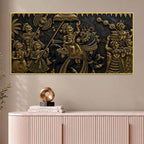 Grand Maharaja Wedding Procession Metallic Look 3D Canvas Wall Painting