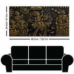 Grand Maharaja Wedding Procession Metallic Look 3D Canvas Wall Painting