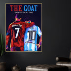 Greatest Of All Time Messi and CR7 Cotton Canvas Wall Painting