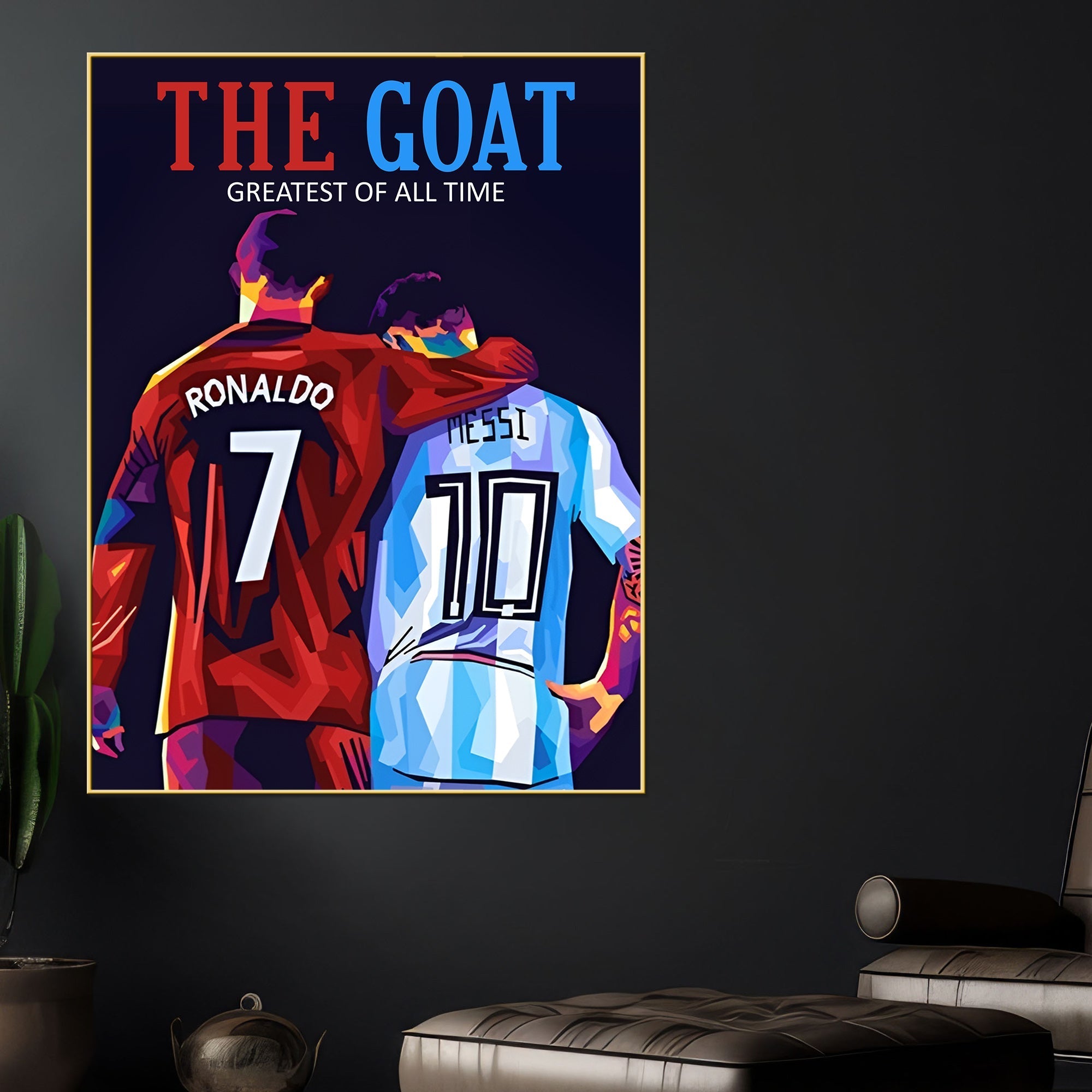 Greatest Of All Time Messi and CR7 Cotton Canvas Wall Painting