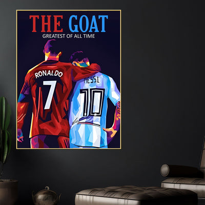 Greatest Of All Time Messi and CR7 Cotton Canvas Wall Painting