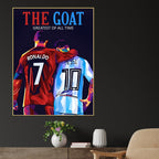 Greatest Of All Time Messi and CR7 Cotton Canvas Wall Painting