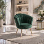 green-color-crafted-shell-design-lounge-chair