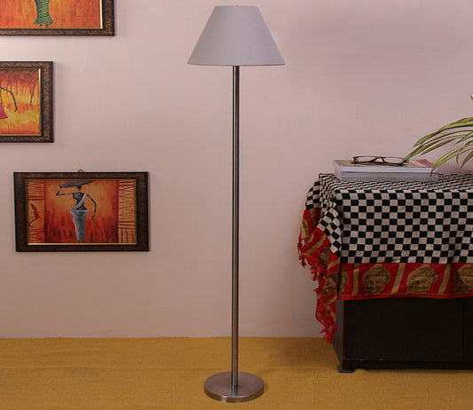 Grey Color Decorative Conical Designer Steel Floor Lamp