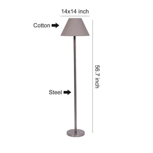 Grey Color Decorative Conical Designer Steel Floor Lamp