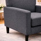 Grey Color Standard Velvet Accent Chair with Footrest