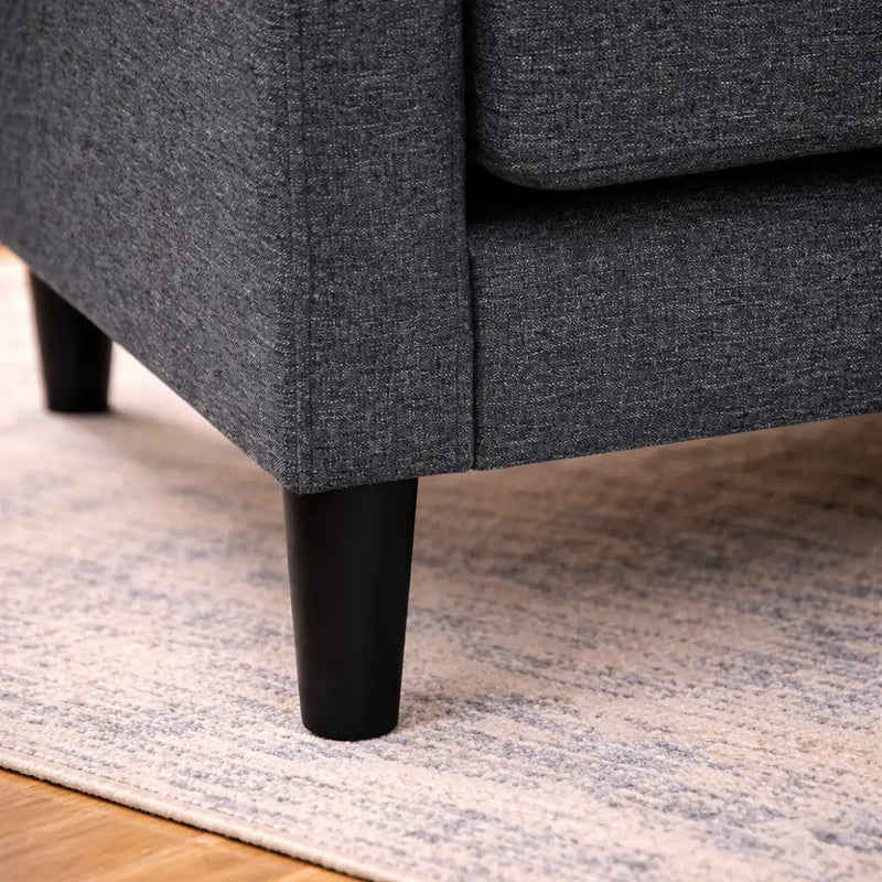 Grey Color Standard Velvet Accent Chair with Footrest