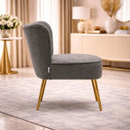 Grey Deep Cushioning Classic Velvet Accent Chair