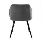 Grey Rich Cushiony Velvet Classic Accent Chair