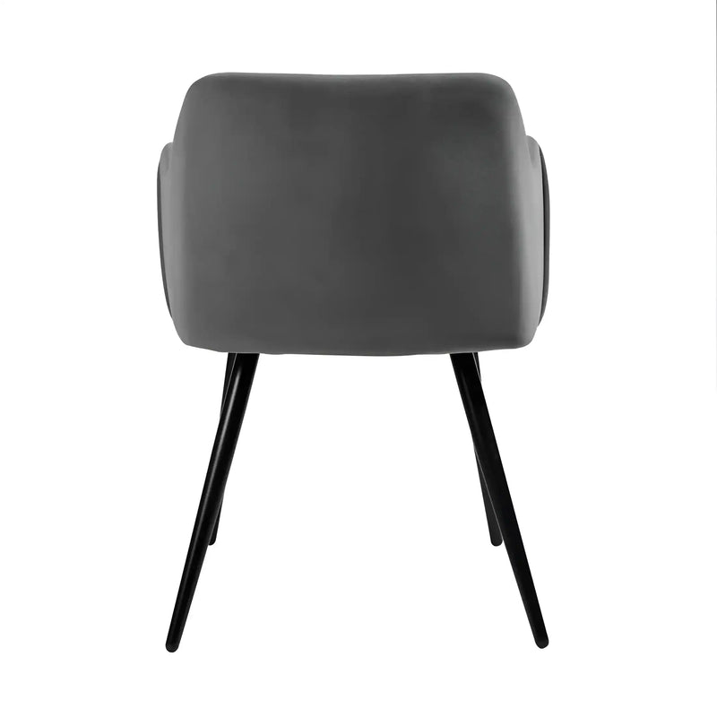 Grey Rich Cushiony Velvet Classic Accent Chair