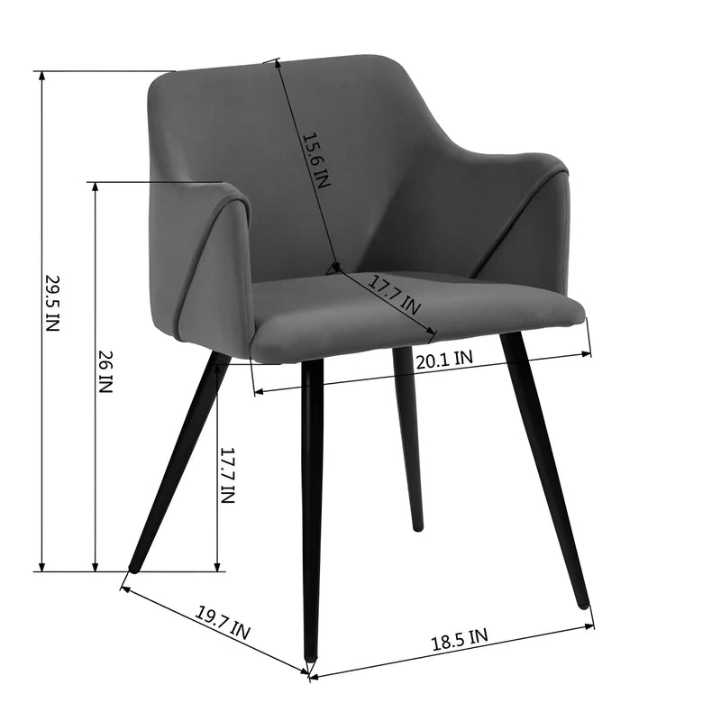 Grey Rich Cushiony Velvet Classic Accent Chair