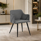 Grey Rich Cushiony Velvet Classic Accent Chair