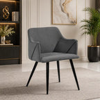 Grey Rich Cushiony Velvet Classic Accent Chair