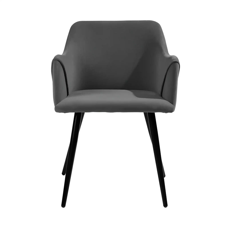 Grey Rich Cushiony Velvet Classic Accent Chair