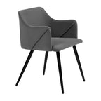 Grey Rich Cushiony Velvet Classic Accent Chair