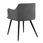 Grey Rich Cushiony Velvet Classic Accent Chair