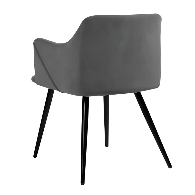 Grey Rich Cushiony Velvet Classic Accent Chair