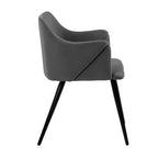 Grey Rich Cushiony Velvet Classic Accent Chair