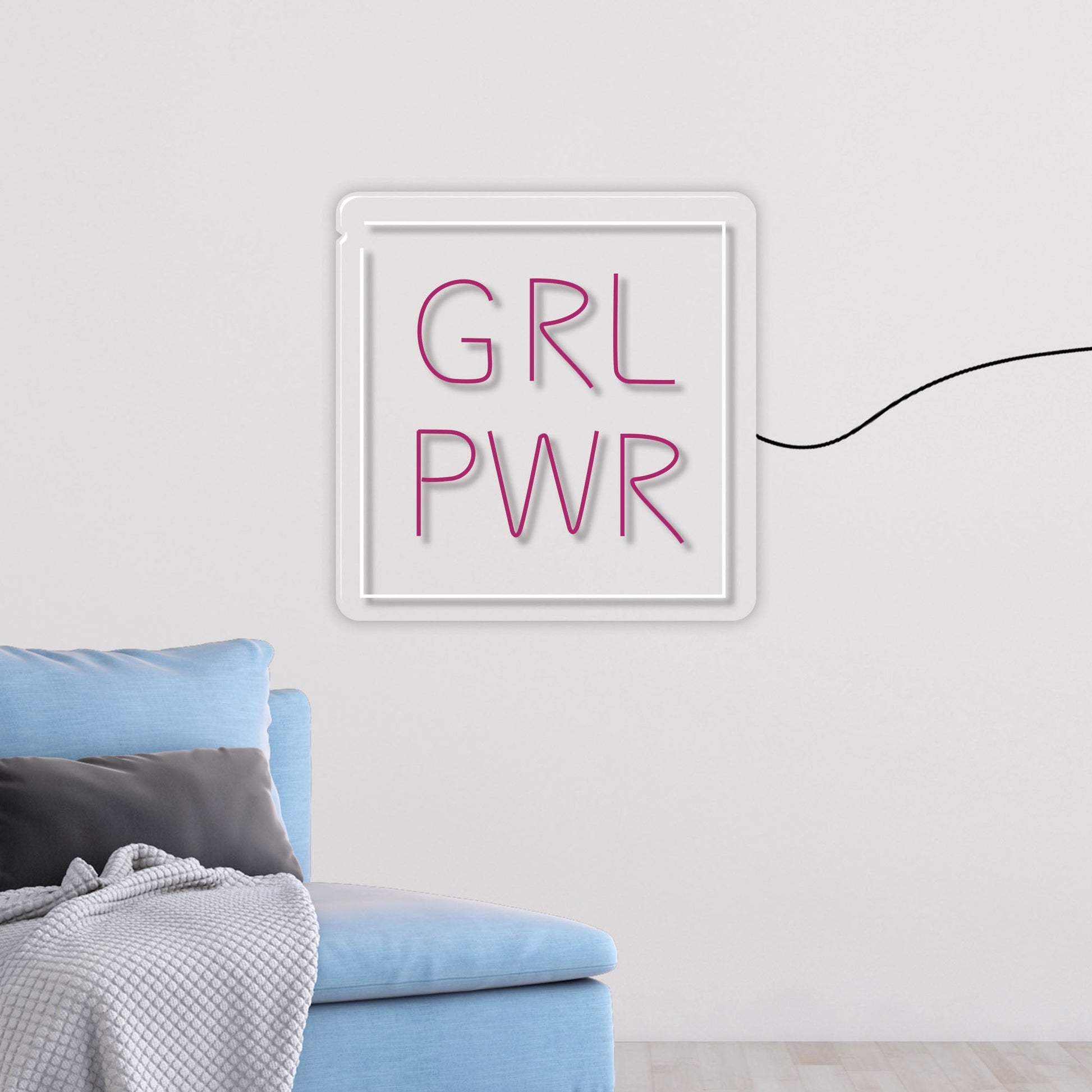 GRL Power Motivational Text Neon Sign LED Light