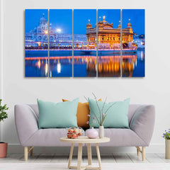 Gurdwara Sri Harmandir Sahib Golden Temple Five Pieces Wall Painting