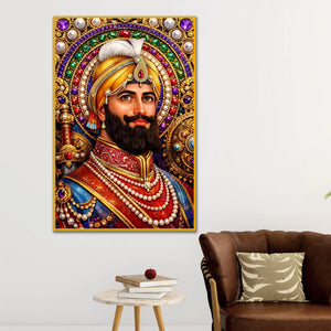 Guru Gobind Singh Ji Floating Frame Crystal Wall Painting