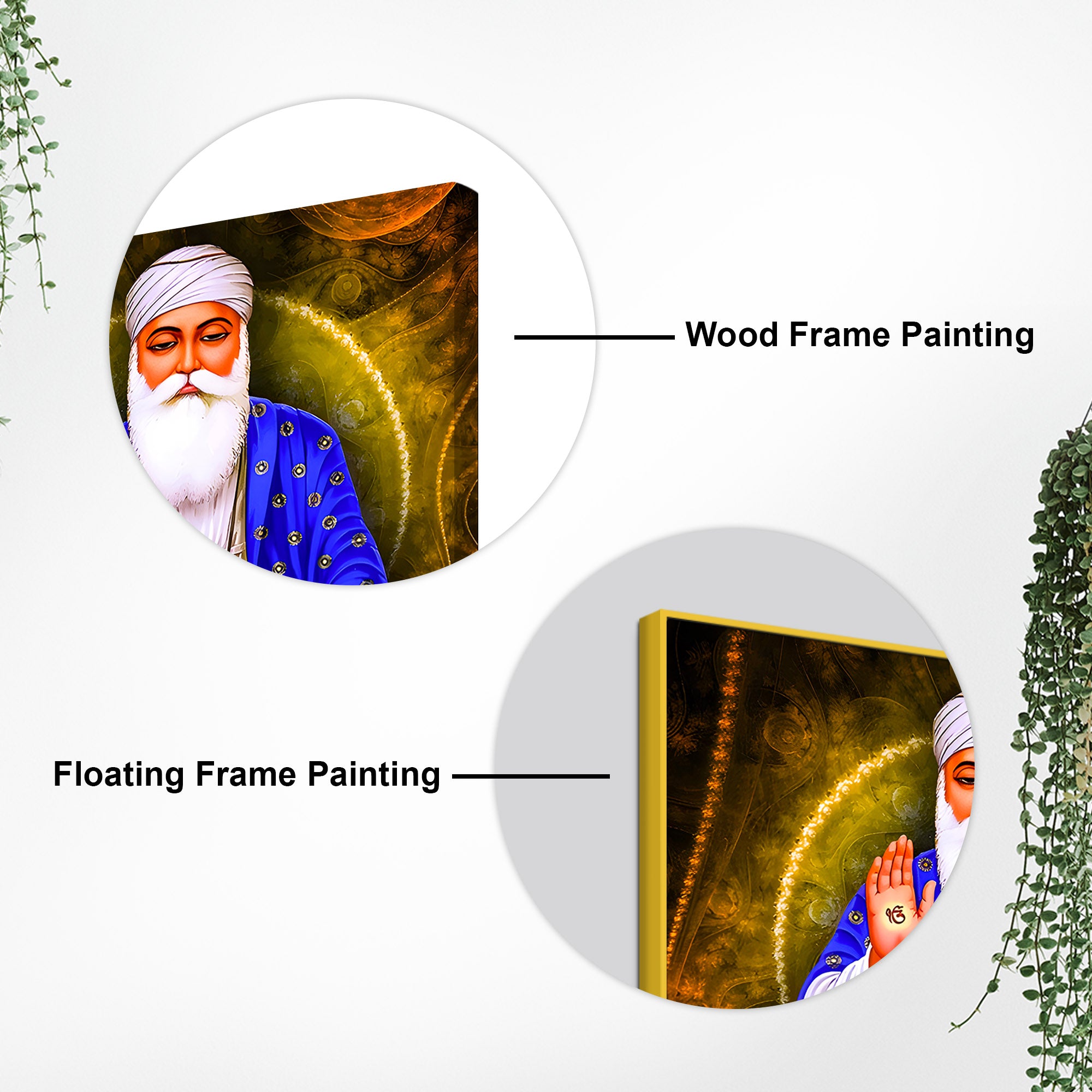 Guru Nanak Dev Ji Blessing Painting Spiritual Wall Art for Home