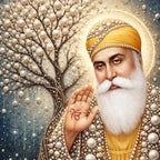 Guru Nanak Dev Ji Floating Frame Crystal Wall Painting