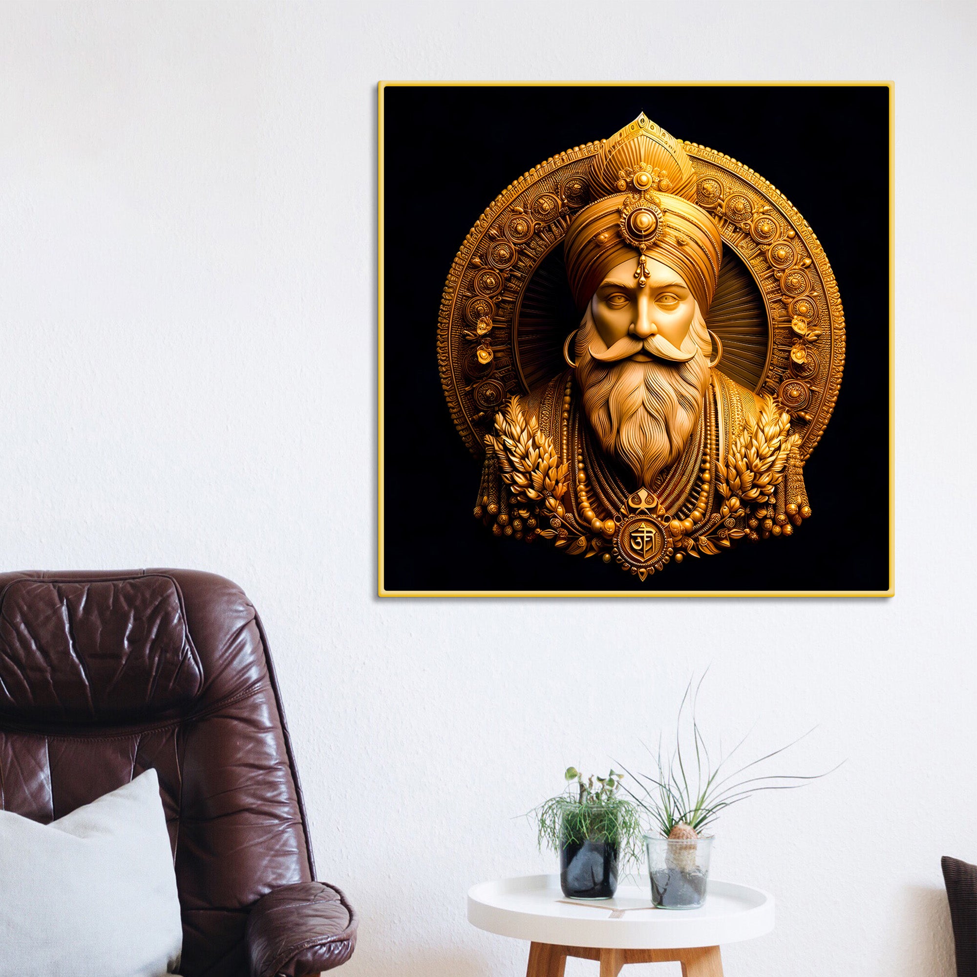guru-nanak-dev-ji-gold-finish-divine-wall-painting