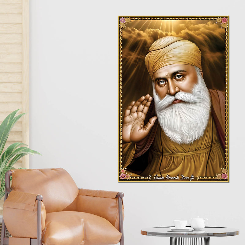 Guru Nanak Dev Ji Wall Painting | Peaceful Spiritual Art