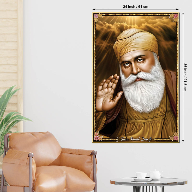 Guru Nanak Dev Ji Wall Painting | Peaceful Spiritual Art