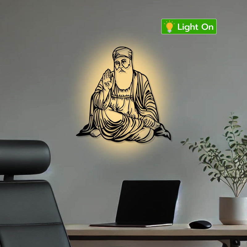Guru Nanak Ji Metal Art Sikhism Wall Decor Hanging