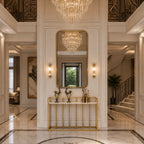 Hallway Rectangular White Marble Console Table