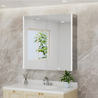 HaloLine Ambient Side Glow LED Mirror with Storage Cabinet