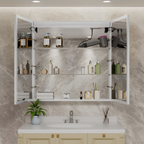 HaloLine Ambient Side Glow LED Mirror with Storage Cabinet