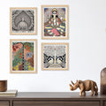 Handcrafted Madhubani Wall Art Frame Set of 4