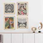 Handcrafted Madhubani Wall Art Frame Set of 4
