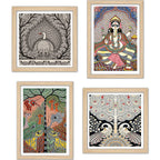 Handcrafted Madhubani Wall Art Frame Set of 4