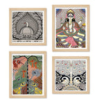 Handcrafted Madhubani Wall Art Frame Set of 4