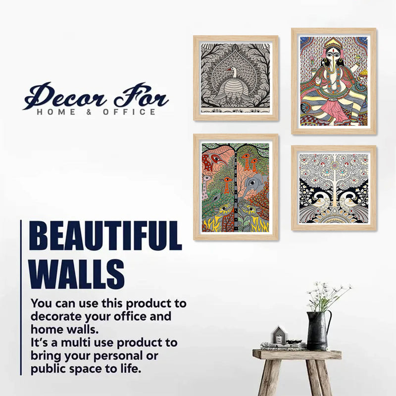 Handcrafted Madhubani Wall Art Frame Set of 4