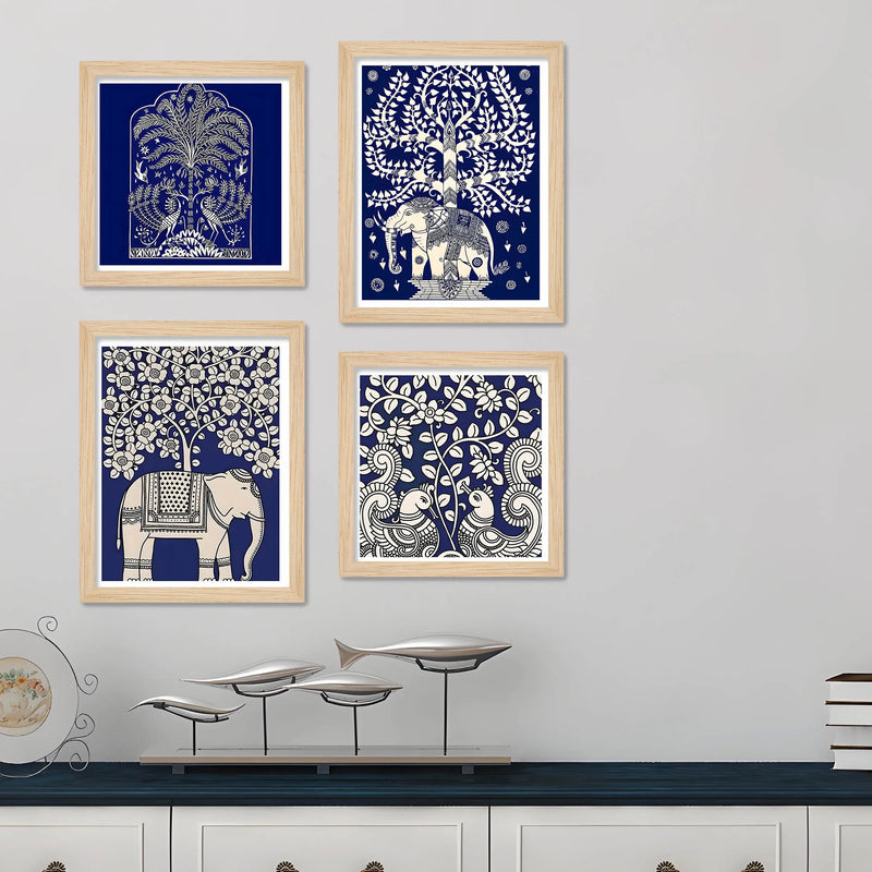 Handcrafted Style Wall Art Frame Set of 4