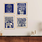 Handcrafted Style Wall Art Frame Set of 4