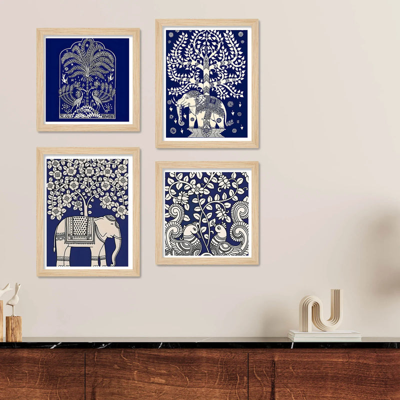 Handcrafted Style Wall Art Frame Set of 4