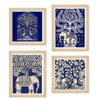 Handcrafted Style Wall Art Frame Set of 4